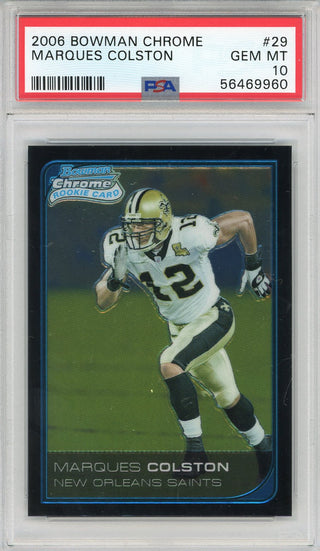 Marques Colston 2006 Bowman Chrome Rookie Card #29 (PSA)