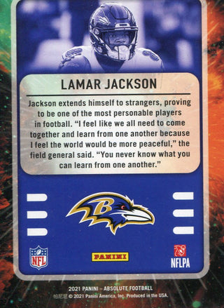 Lamar Jackson 2021 Panini Absolute Card