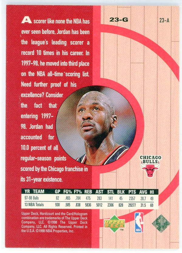 Michael Jordan 1998 Upper Deck Hardcourt Card #23-A