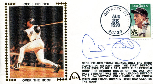 Cecil Fielder Autographed Aug 25 1990 First Day Cover