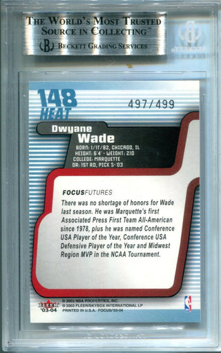 Dwyane Wade 2003 Fleer Focus #148 BGS Mint 9 RC