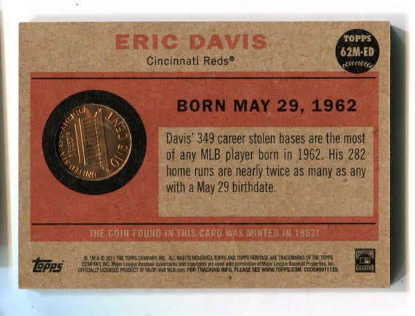 Eric Davis Autographed Cincinnati Reds 8x10 Photo Card