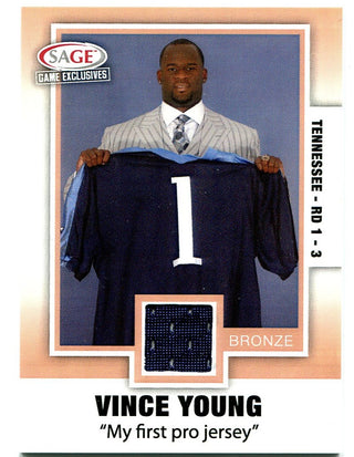 Vince Young Sage Game Exclusives Jersey Card "My First Pro Jersey" 2006