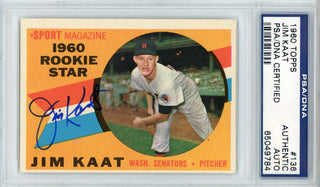 Jim Kaat Autographed 1960 Topps Card #136 (PSA)