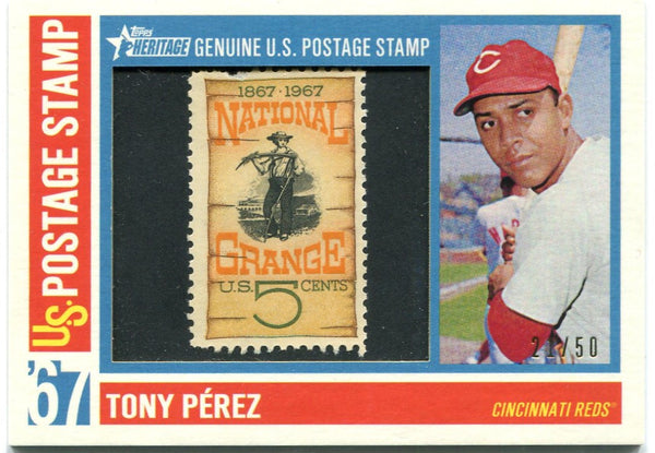 Tony Perez Postage Stamp /50 Topps Heritage