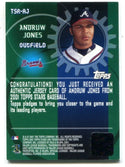 Andruw Jones 2001 Topps Stars Game Gear Jersey Card #TSRAJ
