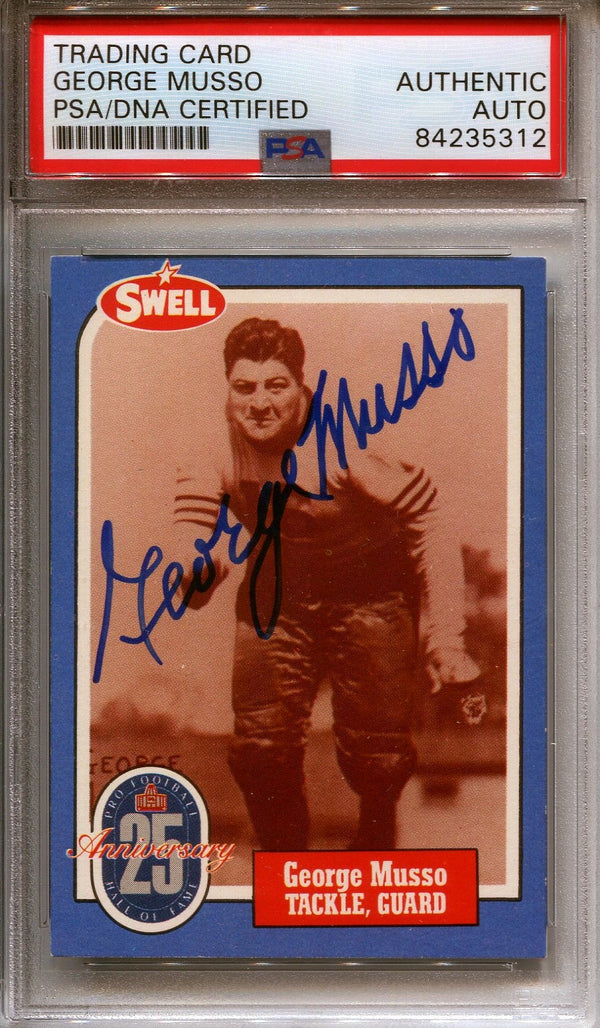 George Musso Swell Chicago Bears Autographed Football Card (PSA/DNA)