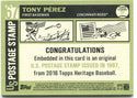 Tony Perez Postage Stamp /50 Topps Heritage