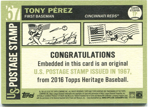 Tony Perez Postage Stamp /50 Topps Heritage