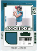 Trevor Lawrence 2021 Panini Contenders Rookie Ticket Patch Card #RSV-TRL