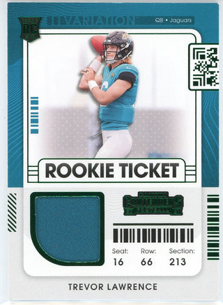 Trevor Lawrence 2021 Panini Contenders Rookie Ticket Patch Card #RSV-TRL