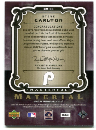 Steve Carlton and Johan Santana 2008 Upper Deck Game Used Jersey Relic