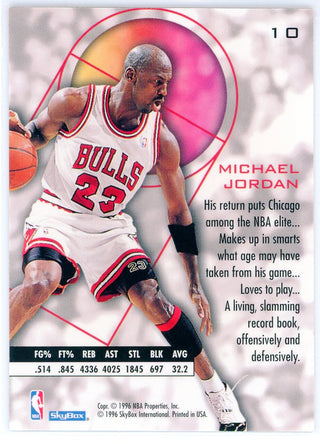 Michael Jordan 1996 Skybox EXi Card #10