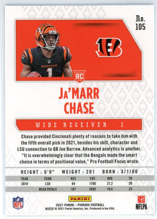 Ja'Marr Chase 2021 Panini Phoenix Rookie Card #105
