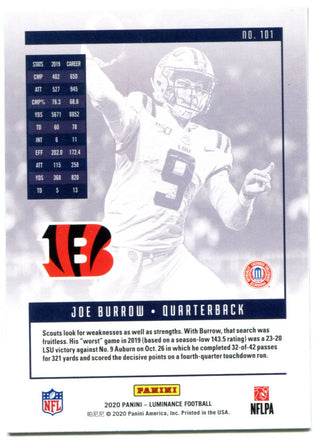 Joe Burrow 2020 Panini Luminance Rookie Card