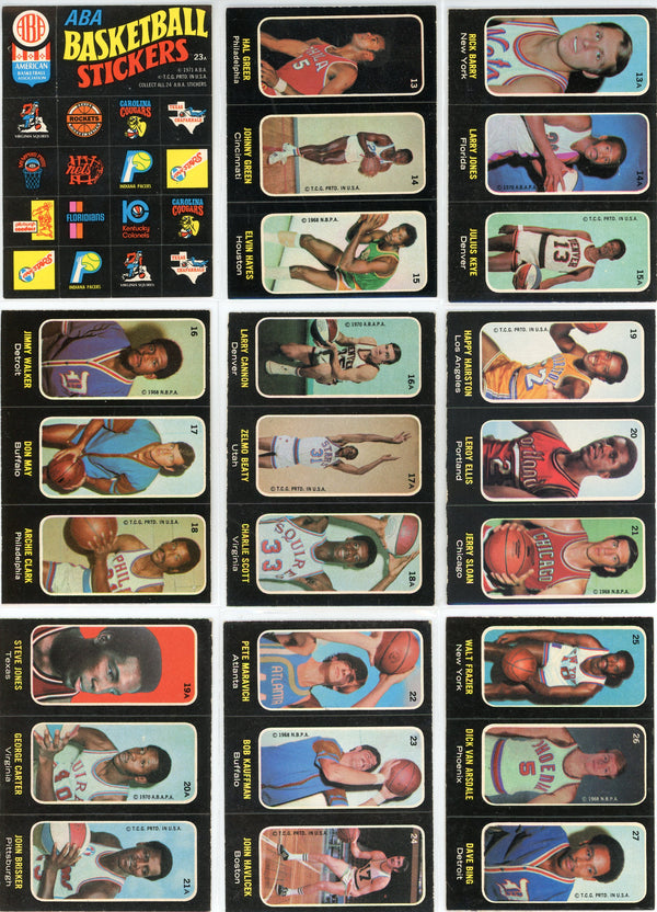 1971-72 Topps Trio Set of 26 Cards