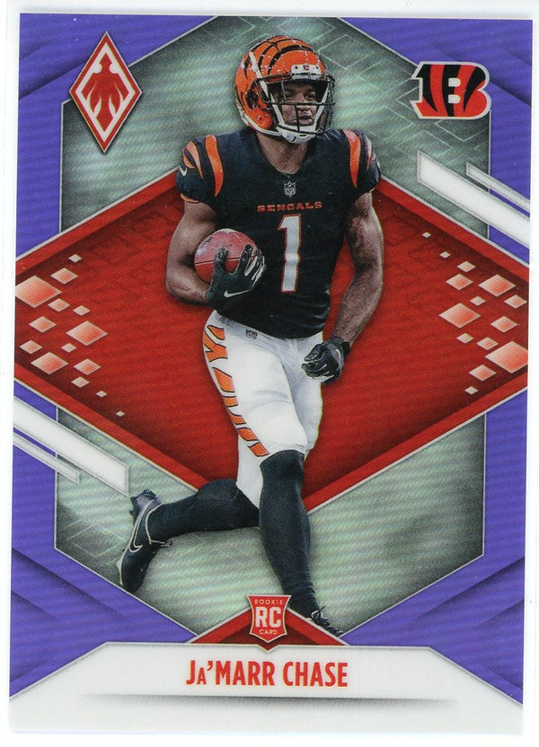 Ja'Marr Chase 2021 Panini Phoenix Purple Parallel Rookie Card #105