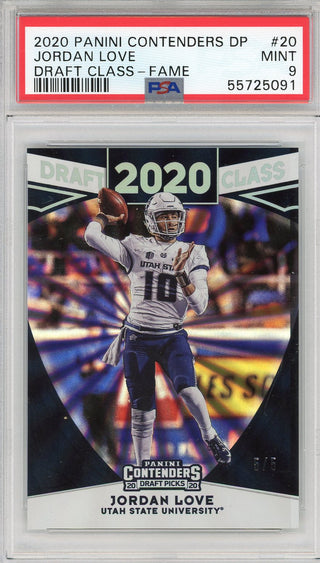 Jordan Love 2020 Panini Contenders Draft Pick Draft Class Rookie Card #20 (PSA)