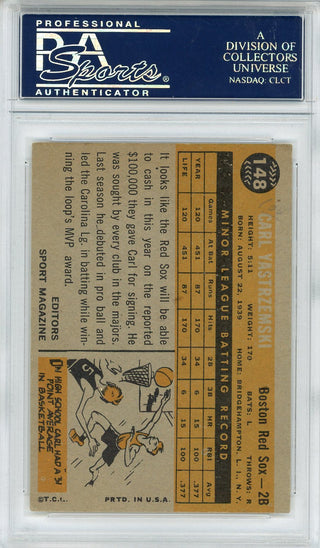 Carl Yastrzemski Autographed 1960 Topps Card #148 (PSA)