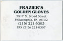 Joe & Marvis Frazier Autographed Golden Gloves Business Card