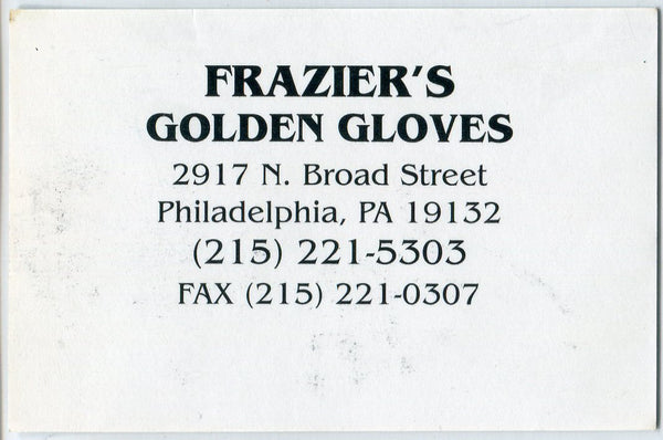 Joe & Marvis Frazier Autographed Golden Gloves Business Card