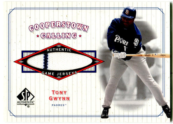 Tony Gwynn Cooperstown Calling Authentic Game Jersey Card 2001 #CC-TG