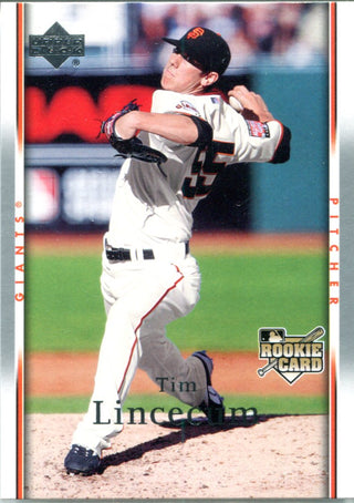 Tim Lincecum 2007 Upper Deck Unsigned Rookie Card