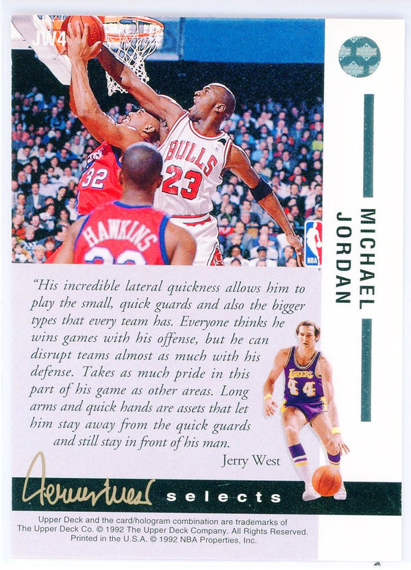 Michael Jordan 1993 Upper Deck Jerry West Selects Card #JW4