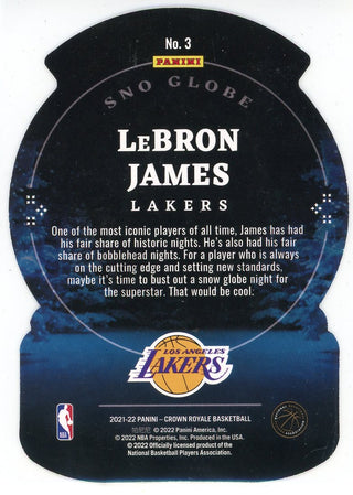 LeBron James 2021-22 Panini Crown Royale Sno Globe Die Cut Card #3