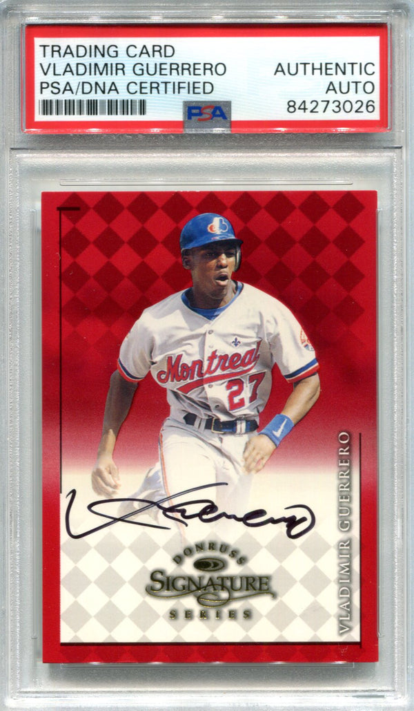 Vladimir Guerrero Autographed 1998 Donruss Signature Series Card (PSA)