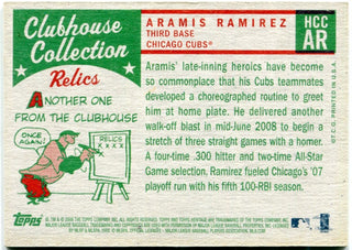 Aramis Ramirez Topps Heritage Clubhouse Collection Jersey Card