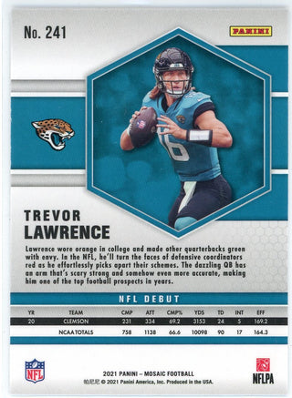 Trevor Lawrence 2021 Panini Mosaic NFL Debut Rookie Card #241
