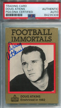 Doug Atkins Football Immortals Autographed Football Card (PSA/DNA)