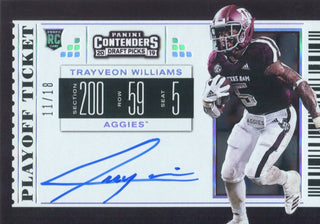 Trayveon Williams Autographed 2019 Contenders Draft Picks Rookie Card 11/18
