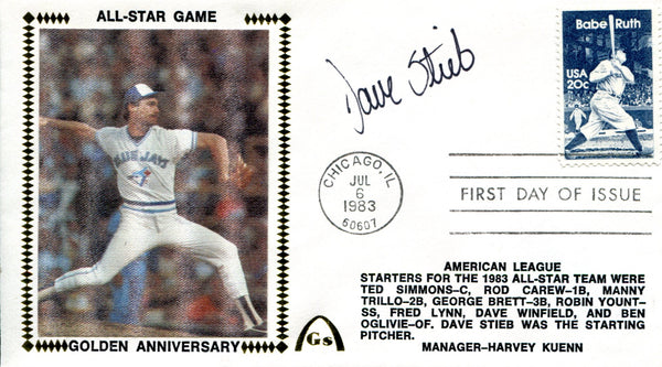 Dave Stieb Autographed July 6 1983 First Day Cover