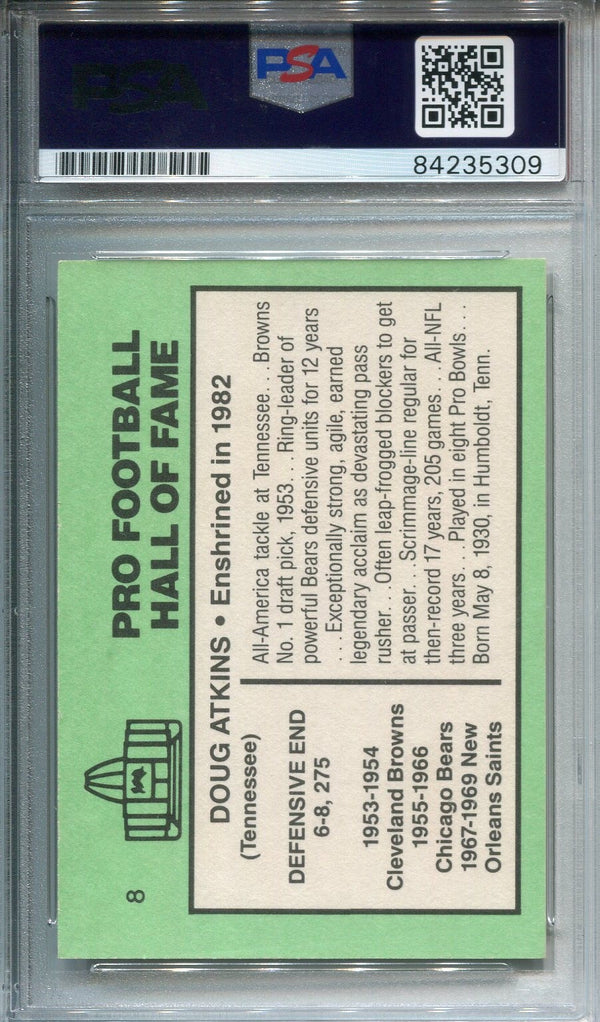 Doug Atkins Football Immortals Autographed Football Card (PSA/DNA)