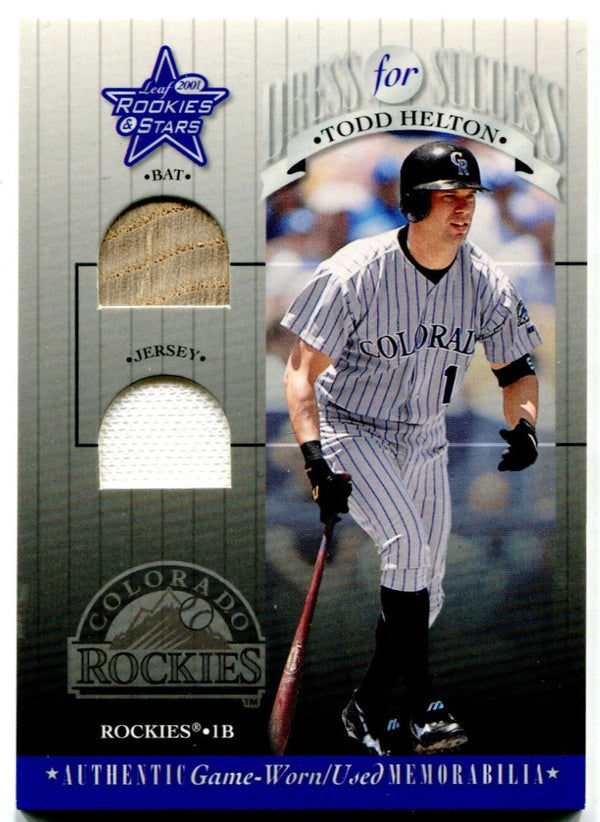 Todd Helton Leaf Rookie and Stars Authentic Game Used Bat and Jersey C