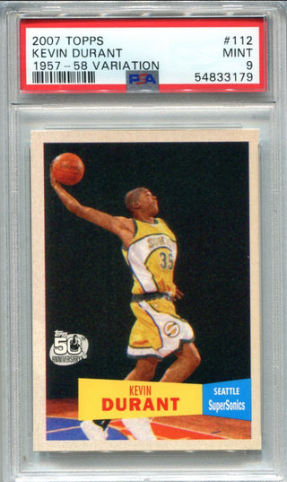 Kevin Durant 2007-08 Topps 1957-58 Variation #112 PSA NM-MT 9 RC