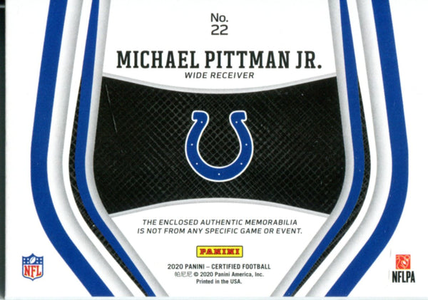 Michael Pittman Jr 2020 Certified Jersey Card 128/199