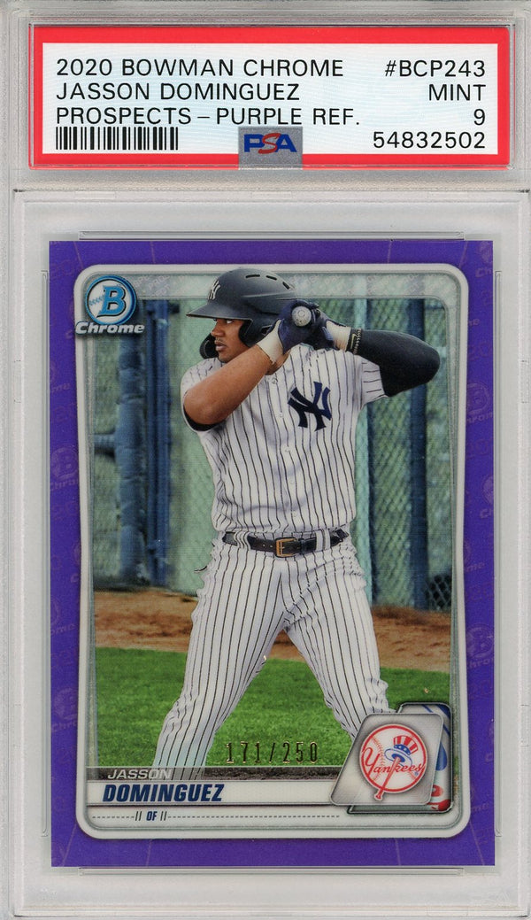 JASSON DOMINGUEZ ROOKIE CARD 1ST BOWMAN CHROME PSA 9 MINT YANKEES