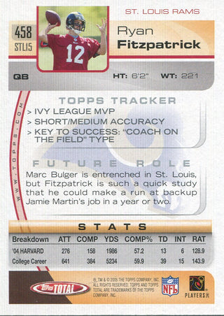 Ryan Fitzpatrick 2005 Topps Total Rookie Card