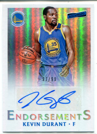 Kevin Durant 2016-17 Panini Aficionado Endorsements Autographed Card #14