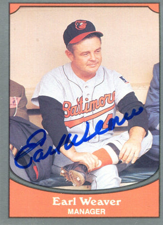 Earl Weaver Autographed 1990 Pacific Card