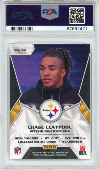 Chase Claypool 2020 Panini Stickers Silver Rookie Card #76 (PSA)