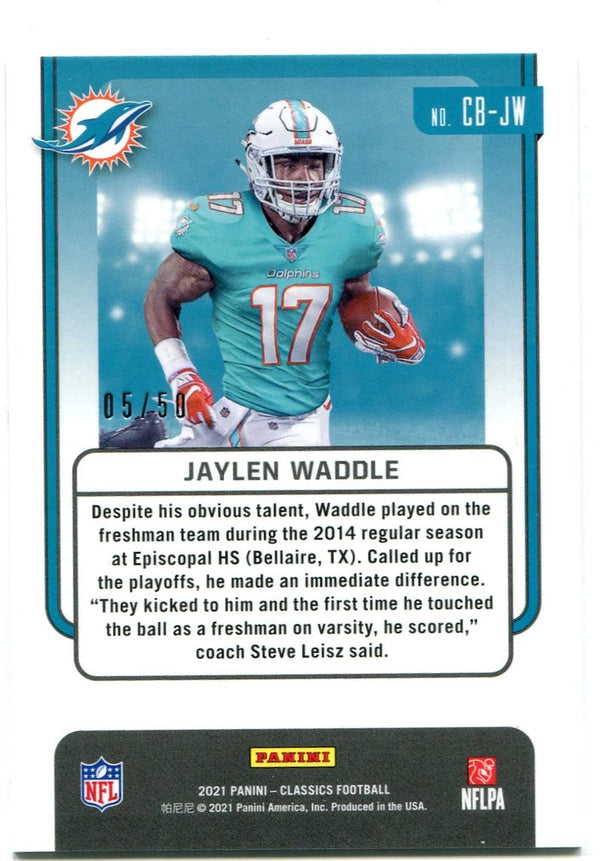 Jaylen Waddle Panini Classics Classic Beginning Rookie 05/50