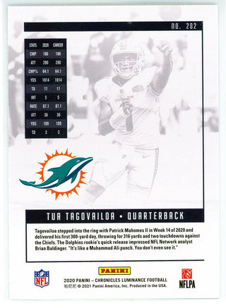 Tua Tagovailoa 2020 Panini Chronicles Luminance Rookie Card #202