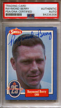 Raymond Berry Swell Hall Of Fame Autographed Football Card (PSA/DNA)