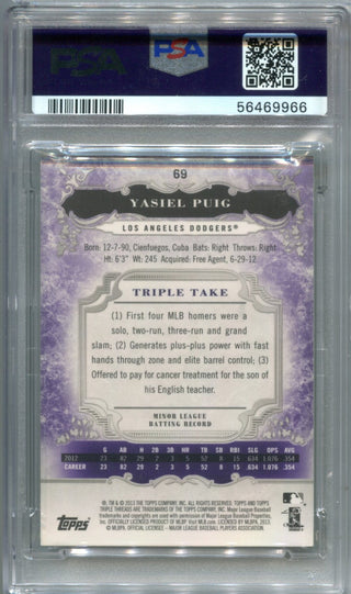 Yasiel Puig 2013 Topps Triple Threads Amethyst #69 PSA NM-MT 8 Card /650