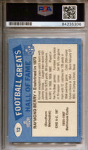 Raymond Berry Swell Hall Of Fame Autographed Football Card (PSA/DNA)