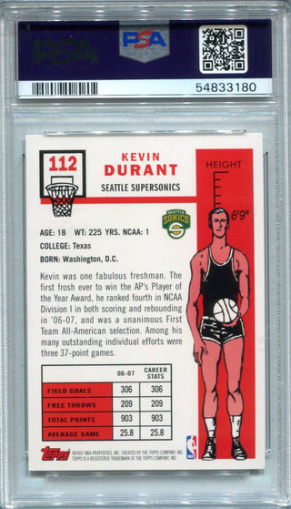 Kevin Durant 2007-08 Topps 1957-58 Variation #112 PSA NM-MT 8 RC